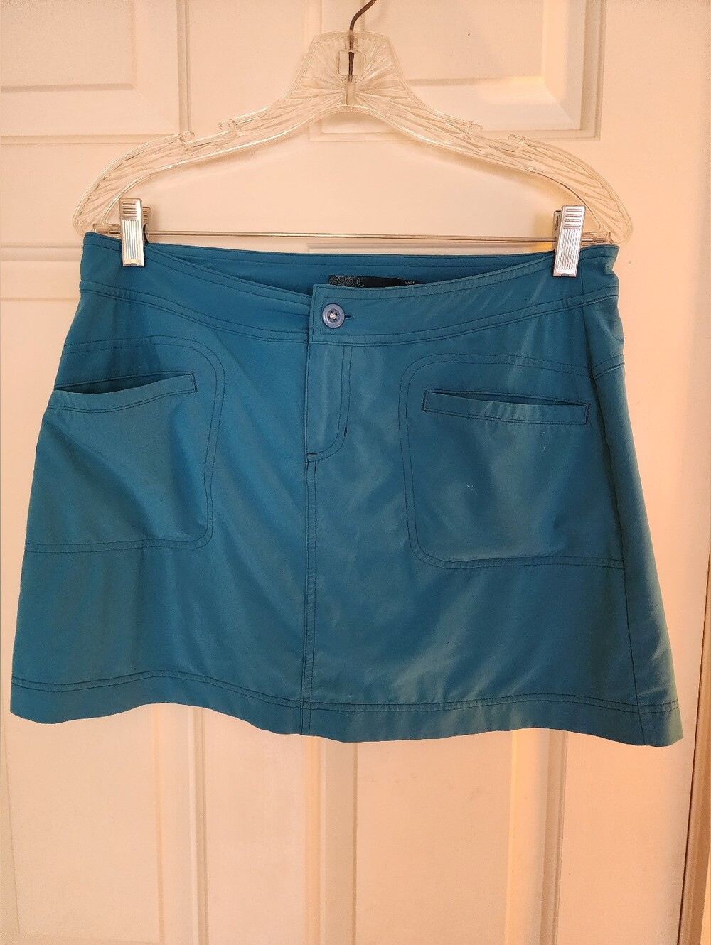 Prana Lena Mini Skort Skirt Size 6 Teal Camping Hiking Outdoors